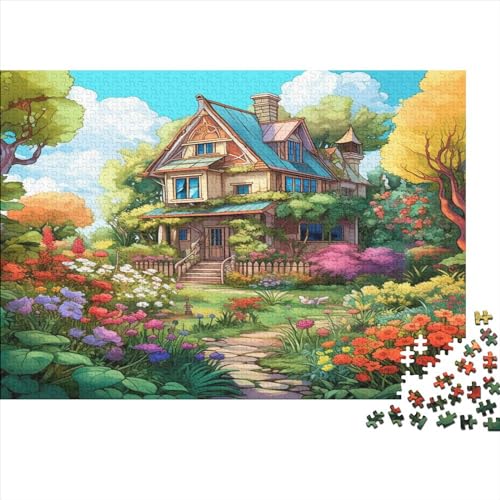 Bergdorfhütte Puzzle 500 Pieces Puzzle for Adults from 14 Years, Impossible Puzzle, Puzzle Games for Adults Puzzle with Colourful Tower Clock Motif 500pcs (52x38cm) von TANLINGFL