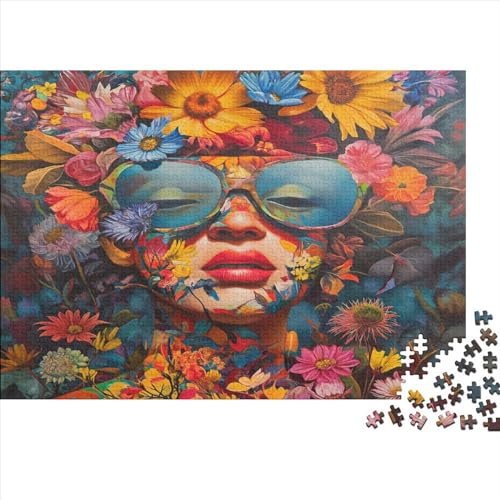 Blume Girl Puzzle 1000 Pieces Adults, Simple 1000 Pieces Jigsaw Puzzles Gift Idea for Birthday, Christmas, Halloween and Valentine's Day 1000pcs (75x50cm) von TANLINGFL