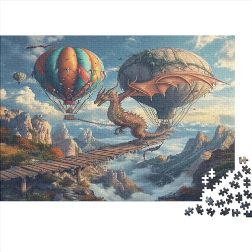 Heißluftballon Puzzle 1000 Pieces Classic Puzzle Adult Puzzle DIY Kit Wooden Toy Unique Gift Modern Home Decor 1000pcs (75x50cm) von TANLINGFL