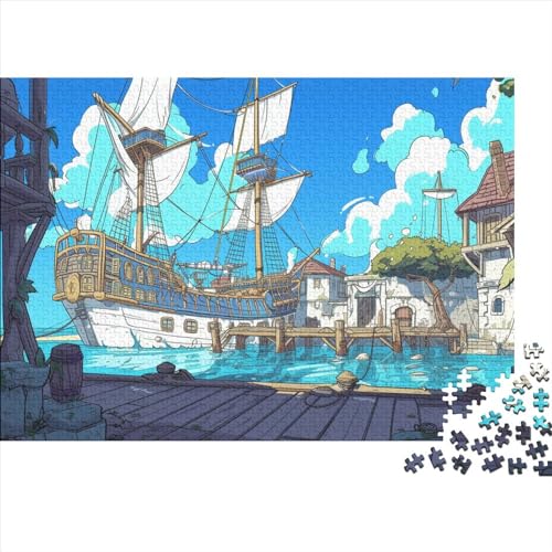 Pier Cottage Puzzle 1000 Pieces Adult Puzzles for Adults Educational Game Challenge Toy 1000 Piece Puzzles for Adults Teenager 1000pcs (75x50cm) von TANLINGFL