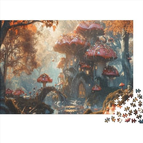 Pilz Hut Puzzle 1000 Pieces Adults, Simple 1000 Pieces Jigsaw Puzzles Gift Idea for Birthday, Christmas, Halloween and Valentine's Day 1000pcs (75x50cm) von TANLINGFL
