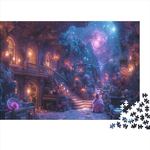 Sternenklarer Himmel Schloss 1000 Piece Jigsaw Puzzle for Adults - Each Piece is Unique, Softclick Technology Means That Pieces Fit Together Perfectly 1000pcs (75x50cm) von TANLINGFL