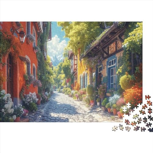 Street Corner Puzzle, 1000 Pieces, Puzzle for Adults, Impossible Puzzle, Colourful Puzzle Game, Skill Game for The Whole Family 1000pcs (75x50cm) von TANLINGFL