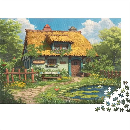 Waldhütte Puzzles for Adults 500 Puzzles for Adults EduKatzeional Game Challenge Toy 500 Pieces Wooden Puzzles for Adults Teenager 500pcs (52x38cm) von TANLINGFL