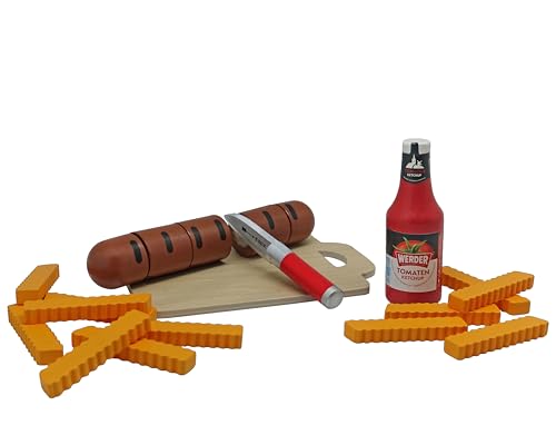 Tanner - Der kleine Kaufmann DEKO - Bratwurst mit Pommes und Ketchup (Abmessung 30 x 20 x 5 cm, Material Holz) 0621.6 von Christian Tanner