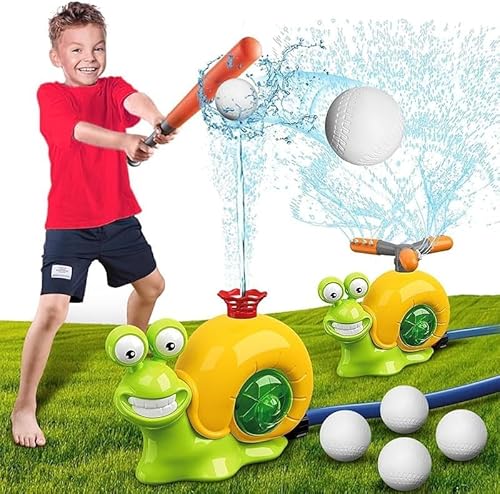 2 in1 Wassersprinkler Baseball Spielzeug für Kind, Outdoor Garten Rasen Schnecken Wasserspielzeug für Kleinkinder Junge Mädchen ab 3 4 5 6 7 8 Jahre von TANSAR