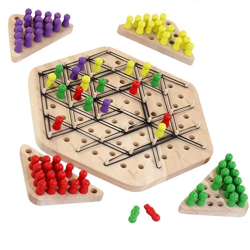 Brettspiele ab 4 5 6 7 Jahre, Holz Triggles-Spiel, Ketten Dreieck Schachspiel Holz, Gummibänder Logik Spiel für 2 bis 4 Personen, Knobelspiele für Kind ab 8 9 10 Brettspiele ab 4 5 6 7 Jahre, Holz Triggles-Spiel, Ketten Dreieck Schachspiel Holz, Gummibänder Logik Spiel für 2 bis 4 Personen, Knobelspiele für Kind ab 8 9 10 von TANSAR