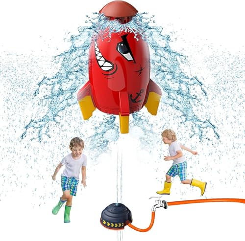 Wasserrakete Sprinkler für Kind, Outdoor Rasensprenger Garten Spielzeug, Rakete Wassersprinkler für Kleinkinder ab 3 4 5 6 7 8 Jahre, Rot Wasserrakete Sprinkler für Kind, Outdoor Rasensprenger Garten Spielzeug, Rakete Wassersprinkler für Kleinkinder ab 3 4 5 6 7 8 Jahre, Rot von TANSAR