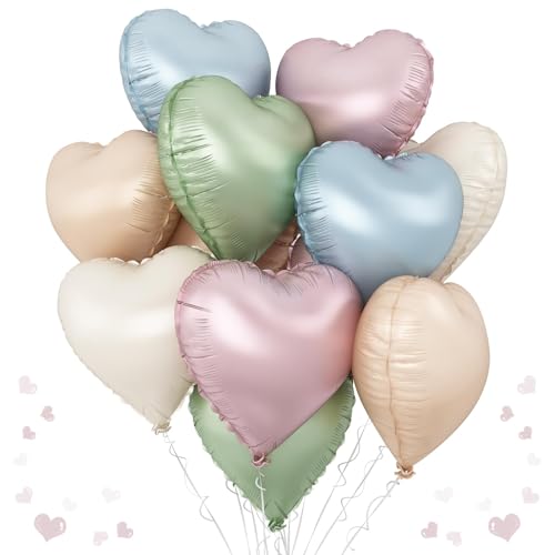 Pastellfarbene, bunte Herz-Folienballons, 10 Stück, Macaron-Helium-Ballon, 45,7 cm, verschiedene Farben, herzförmige Mylar-Luftballons für Kindergeburtstag, Valentinstag, Hochzeit, Brautparty, Ostern, Pastellfarbene, bunte Herz-Folienballons, 10 Stück, Macaron-Helium-Ballon, 45,7 cm, verschiedene Farben, herzförmige Mylar-Luftballons für Kindergeburtstag, Valentinstag, Hochzeit, Brautparty, Ostern, von TAOYE