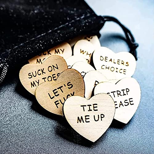 TAOZHIYAO 20 Stück Date Night Activity Tokens, Funny Tokens, Funny Wooden Couples Date Night Activity Tokens, Romantic Night for Couple Wife Ehemann Sex Tokens Game (Herz), 3x3 cm von TAOZHIYAO