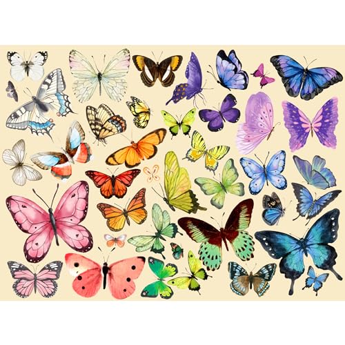 TAOZI&LIZHI Puzzles für Erwachsene 1000 Teile, Farbverlaufsserie – Anmutige Schmetterlinge, Bunte Schmetterlinge Kunstpuzzle für Erwachsene Malerei, Cooles Natur-Wildtier-Puzzle, 20 x 27 Zoll von TAOZI&LIZHI