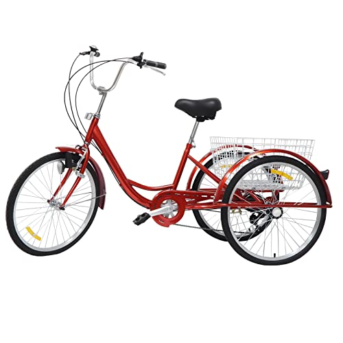 24 Zoll 6 Gänge Fahrrad Erwachsenen Senioren Mit Licht+Korb Sicher Und Stabil Erwachsene Für Reisen Einkaufen Für Menschen Mit Einer Körpergröße Von 5,25-5,91Ft 24 Zoll 6 Gänge Fahrrad Erwachsenen Senioren Mit Licht+Korb Sicher Und Stabil Erwachsene Für Reisen Einkaufen Für Menschen Mit Einer Körpergröße Von 5,25-5,91Ft von TAPMING