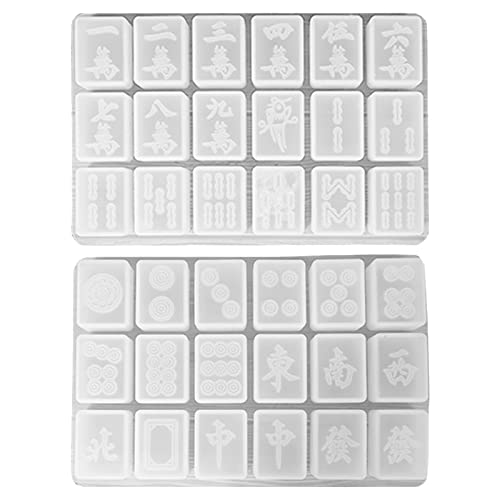 TARAKO Mahjong-Formen für Harzguss - Traditionelle chinesische Mahjong-Form,2 x Domino-Epoxid-Silikonformen für DIY-Domino, Mahjong-Ornamente, DIY-Wohnkulturen von TARAKO
