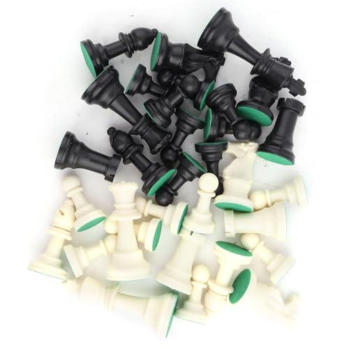 Internationales Schachspiel Plastik -Schachkesseln Setzt Schwarz und weiß (Großer König 77 mm hoch) von TARSHYRY