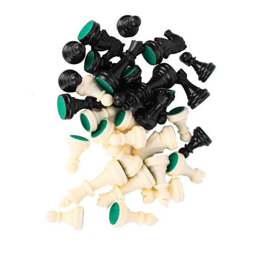 Internationales Schachspiel Plastik -Schachkesseln Setzt Schwarz und weiß (Mittelgroße Königshöhe 64 mm) von TARSHYRY