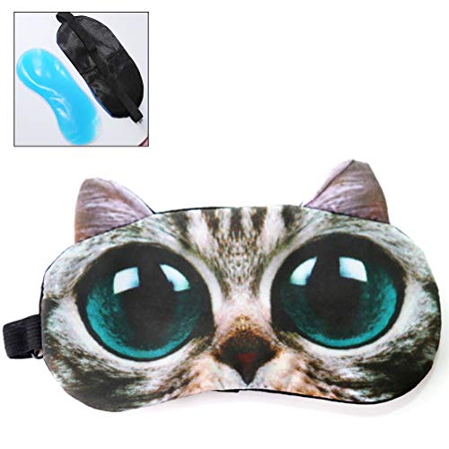 TARSHYRY 3D -Katzenmaske Cartoon Tier Schlaf Augenhülle Baumwollkühlung Lyeshade für Reisebotobüro (Sortierte Farbe) von TARSHYRY