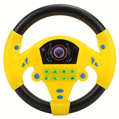 TARSHYRY Baby Pädagogisches Copilot Lenkrad Musik Spielzeug für Fantasievolles Spiel 21x3,5x21cm (Yellow) von TARSHYRY