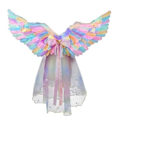 TARSHYRY Halloween -Kostüme, Teufel Angel Cospaly Kostüm Fairy Wings Party Wings Party Cosplay Requisite Tödliche Kleid für Halloween Carnival Themeed Cosplay Party Accessoires (Mehrfarbig) von TARSHYRY