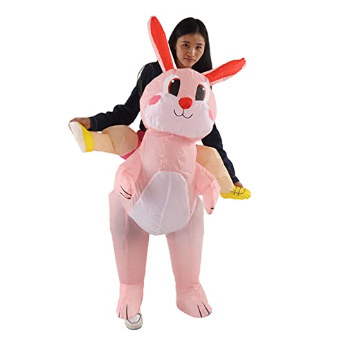 TARSHYRY Hasenkostüm, Ostern, süß, Festlich, Zum Aufblasen, Reitkaninchen, Kostüm, für Erwachsene, Lustiges Hasenkostüm mit Stoff für und Mädchen, Geschenke, Kleid, Cosplay, Party, (120–140 cm) von TARSHYRY