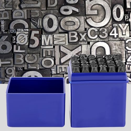 TARSHYRY Metall -Stempelkit, Buchstabenpunsch Set 36 Pcs 6mm Kohlenstoffstahl Nummer Großbuchstaben Briefmarkenstempel Set Nummer und Buchstabenstempel für Metallholzleder Kunststoff Plastik von TARSHYRY