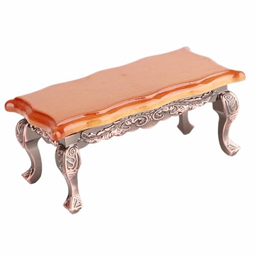 TARSHYRY Miniaturmöbel, Puppe Tabelle 1:12 Miniaturen Simulierter Couchtisch Mini Möbelmodell Zubehör mit Exquisiter Arbeitskunstpuppenhaustisch für Puppenhausküchenzubehör (Amerikanischer Langer von TARSHYRY