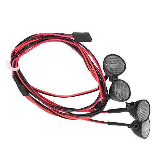 TARSHYRY RC -LED -Leuchten, RC Auto Lichtstange Crawler LEDs Leuchtstangen Dach Leuchten Lampe Accessoire Auto Licht Set Autolichter für Axiale Scx10 4 (4LED2 RED2 Weiß) von TARSHYRY