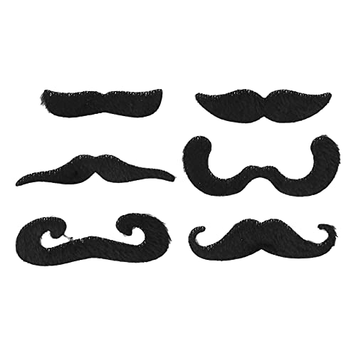 TARSHYRY Schnurrbartaufkleber, Halloween -Schnurrbart 6PCs Gefälschte Schnurrbart Halloween Gefälschter für Weihnachtsfeier Liefert Dekorationen, Geeignet für Alle Altersgruppen von TARSHYRY