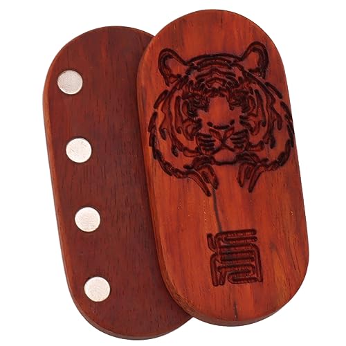 TARSHYRY Zappelspielzeug Erwachsene, Magnet Finger Stress Relief Slider Magnetic Zappet Magnet Zappel Holzfinger Stress Relief Toy Holzkompression Spielzeug (Tigerkopfsiegel) von TARSHYRY
