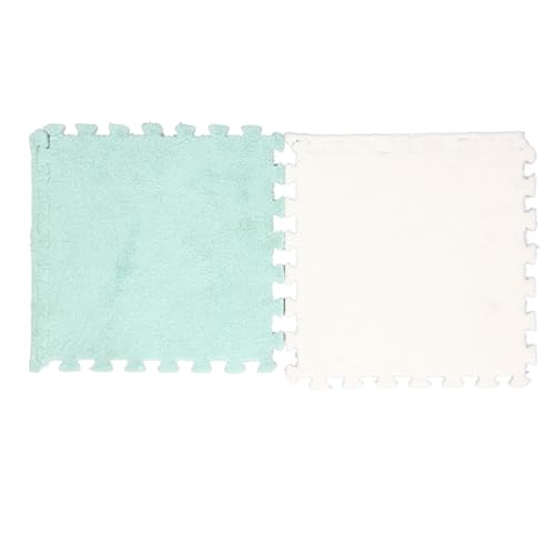 Teppichpuzzlematten für, Puzzle Teppich Plüsch Puzzle Schaumbodenmatte Plüsch Ineinandergreifende Teppichfliesen, Schaumbodenfliesen Teppichquadrate Spielen Matte Anti -Slip -Stichsäge (Minzgrünes von TARSHYRY