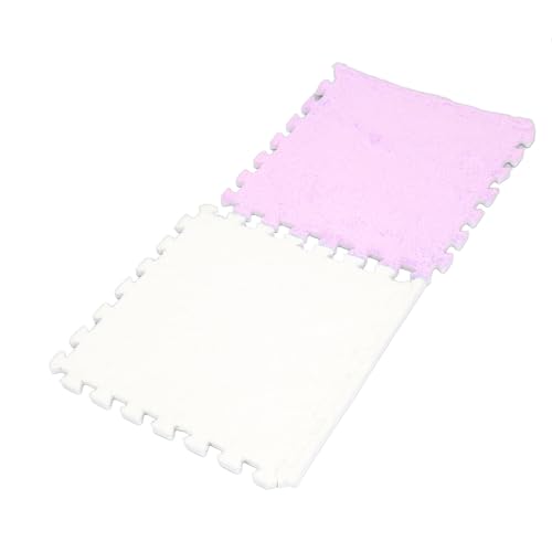 Teppichpuzzlematten für, Puzzle Teppich Plüsch Puzzle Schaumbodenmatte Plüsch Ineinandergreifende Teppichfliesen, Schaumbodenfliesen Teppichquadrate Spielen Matte Anti -Slip -Stichsäge (lila weiß) von TARSHYRY