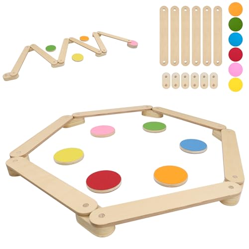 TATIVALO Balancierbalken mit 6 Balanciersteine frei kombinierbar, aus Holz, Spielzeug für Drinnen und Draußen, Balance-Board für Kinder für Koordination und Stabilität ab 3-7 Jahren TATIVALO Balancierbalken mit 6 Balanciersteine frei kombinierbar, aus Holz, Spielzeug für Drinnen und Draußen, Balance-Board für Kinder für Koordination und Stabilität ab 3-7 Jahren von TATIVALO