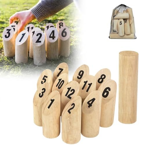 TATIVALO Kubb Wikingerspiel Wurfspiel Set, Premium Outdoor Holz Wurfspiel, Schwedisches Schach mit Tragetasche, für 2-6 Spieler, Gartenspiel TATIVALO Kubb Wikingerspiel Wurfspiel Set, Premium Outdoor Holz Wurfspiel, Schwedisches Schach mit Tragetasche, für 2-6 Spieler, Gartenspiel von TATIVALO