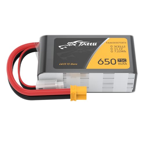 Tattu 3S 650mAh 11.1V 75C 3S1P Lipo Pack Akku mit XT30 Stecker für UAV Drohne FPV Rennen RC Quadrocopter Größe 100 bis 180 Tattu 3S 650mAh 11.1V 75C 3S1P Lipo Pack Akku mit XT30 Stecker für UAV Drohne FPV Rennen RC Quadrocopter Größe 100 bis 180 von Tattu