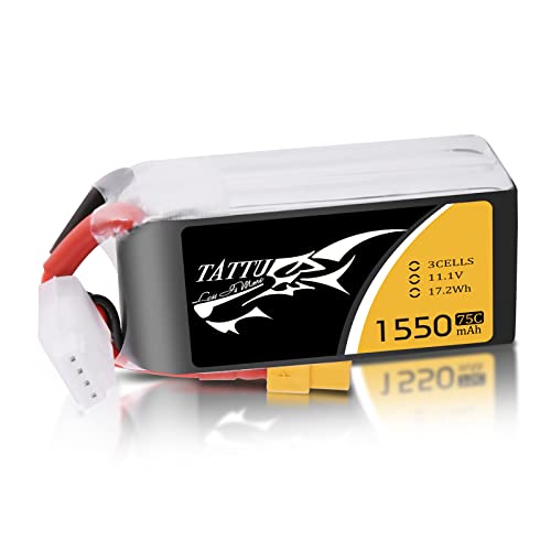 Tattu 3S LiPo Akku 1550mAh 11.1V 75C 3S Batterie mit XT60 Stecker for FPV Racing Quadcopters Helikopter Flugzeuge und RC Drone,RC Heli Airplane Tattu 3S LiPo Akku 1550mAh 11.1V 75C 3S Batterie mit XT60 Stecker for FPV Racing Quadcopters Helikopter Flugzeuge und RC Drone,RC Heli Airplane von Tattu