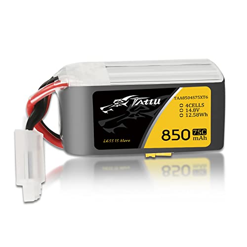 Tattu 4S Lipo RC Akku 850mAh 75C 14.8V Softcase Akku mit XT60 Stecker für FPV Quadcopter Mini Drone Aeroplane Tattu 4S Lipo RC Akku 850mAh 75C 14.8V Softcase Akku mit XT60 Stecker für FPV Quadcopter Mini Drone Aeroplane von TATTU