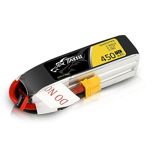 Tattu 3S 450mAh Lang Lipo Akku 11.1V 75C 3S1P mit XT30 Stecker für UAV Drohne RC Quadrocopter Multirotor FPV von Tattu