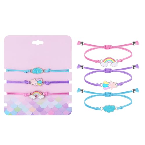 TAXTYHRE 3 Stück Armband Mädchen, Armband Süßes Mädchen, Einstellbare Geflochten Armband, Freundschaftsarmband Kinder, für Mädchen Geschenke Geburtstag (A) von TAXTYHRE