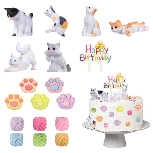 TAXTYHRE Katze Cupcake Deko, 18 Stück Katze Cupcake Topper, Realistische Kätzchen Figuren, Niedliche Katzenpfoten Tortendeko, für Kinder Babyparty Katze Themed Geburtstag Party TAXTYHRE Katze Cupcake Deko, 18 Stück Katze Cupcake Topper, Realistische Kätzchen Figuren, Niedliche Katzenpfoten Tortendeko, für Kinder Babyparty Katze Themed Geburtstag Party von TAXTYHRE