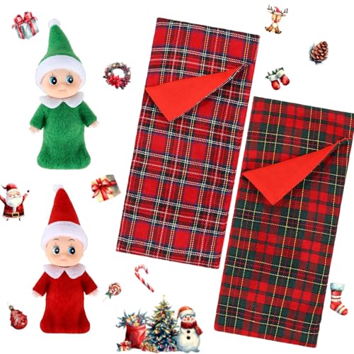 Weihnachtselfen Zubehör, Puppen Weihnachtselfen, Weihnachtselfen Wichtelpuppe, mit Weihnachtselfe Schlafsack, Weihnachts Puppen Dekorationen, für Elfenpuppe Zubehör(B) von TAXTYHRE