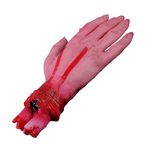 TAYSTE Abgetrennte blutige Hand | Menschlicher Arm Hände blutige Leichenteile - Fake Hand Halloween Bloody Dead Requisiten Spaß für die Party von TAYSTE