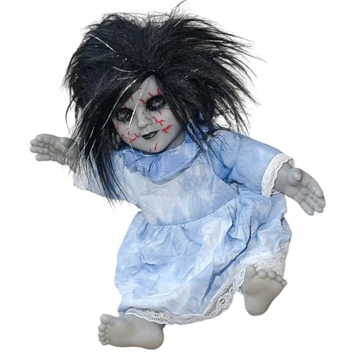 TAZIZI Gruselige Puppenfigur mit beleuchtetem Gesicht und erschreckendem Soundeffekt Gruselige Sitzpuppe Dekorationen Gruselige Geräusche TAZIZI Gruselige Puppenfigur mit beleuchtetem Gesicht und erschreckendem Soundeffekt Gruselige Sitzpuppe Dekorationen Gruselige Geräusche von TAZIZI