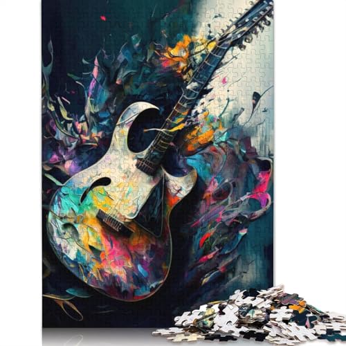 1000 Teile „Die Gitarre“-Puzzle, Schwierigkeitsgrad, Lernspiele, Spielzeug, 1000 Teile (75 x 50 cm) von TBDUEPS