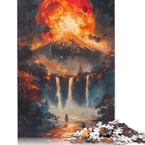 1000 Teile Blutmond-Wasserfälle-Puzzle, Schwierigkeitsgrad für Erwachsene, entspannendes Spiel, Spielzeug, 1000 Teile (75 x 50 cm) von TBDUEPS