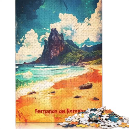 1000 Teile Fernando De Noronha Kunst für Erwachsene Schwierige Puzzles Puzzles für Erwachsene Lernspiel Herausforderungsspielzeug 1000 Stück (75 x 50 cm) von TBDUEPS