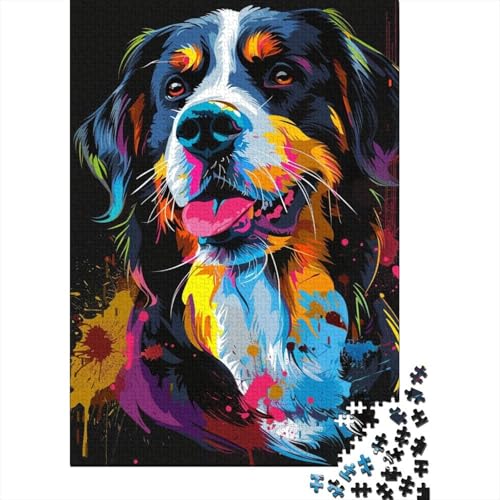1000 Teile Großer Schweizer Sennenhund Art Holzpuzzles Holzpuzzles für Erwachsene und Jugendliche ab 12 Jahren 1000 Stück (38 x 26 cm) von TBDUEPS
