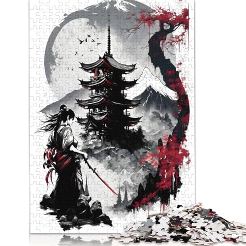 1000 Teile Japanische Tuschemalerei 01 Puzzle, Schwierigkeitsgrad Puzzle, Lernspiel, Spielzeug, 1000 Teile (38 x 26 cm) von TBDUEPS