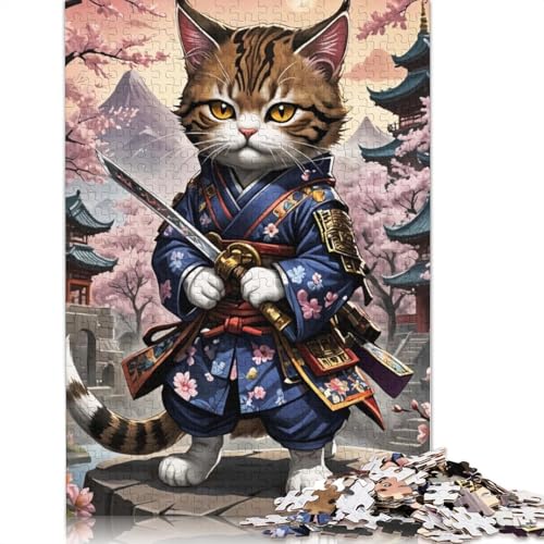 1000 Teile Katzen-Kimono-Japan-Puzzle, Puzzle für Erwachsene, Schwierigkeitsgrad, Lernspiel, Spielzeug, 1000 Teile (38 x 26 cm) von TBDUEPS