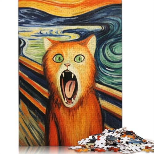 1000 Teile Katzenschrei-Gemälde-Puzzles, Schwierigkeitsgrad Puzzle, Lernspiele, Spielzeug, 1000 Stück (75 x 50 cm) von TBDUEPS