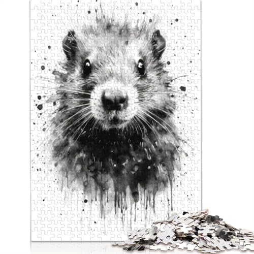 1000 Teile Murmeltier-Schönheitskunst-Puzzle, Schwierigkeitsgrad, Lernspiele, Spielzeug, 1000 Teile (75 x 50 cm) von TBDUEPS