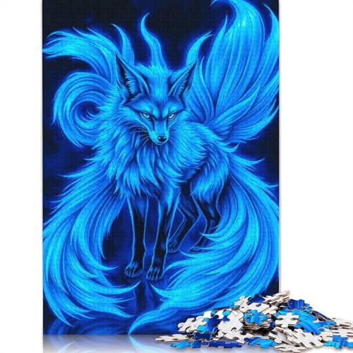 1000 Teile Power Kitsune Fox Neon Puzzles Puzzle Schwierigkeitsgrad Puzzle Lernspiele Spielzeug 1000 Stück (38x26cm) von TBDUEPS